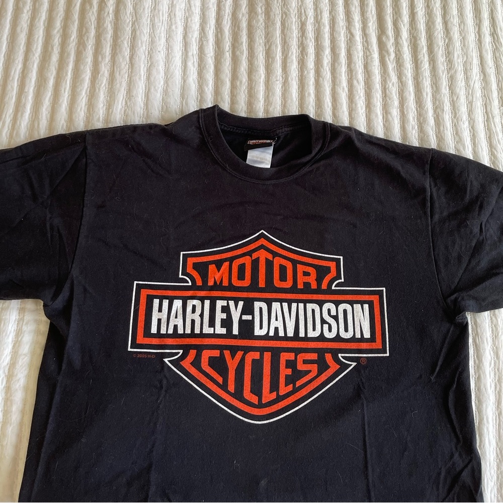 Harley-Davidson Black and Orange Short Sleeve Tee
